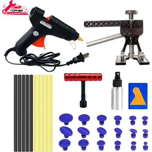 Paintless Dent Repair Dent Bridge Puller Kit Dent Lifter with Hot Melt Glue Gun Glue Sticks for Car Body Dent Repair