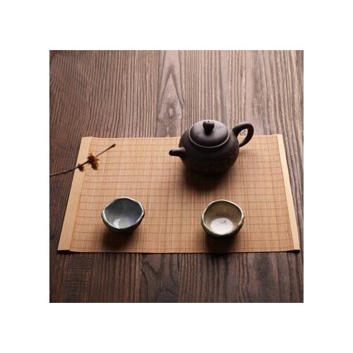 2021 New Natural Bamboo Table Mat Tea Dining Hot Insulated Table Runner Japanese Style Natural Woven Placemat Coaster Cup Pad