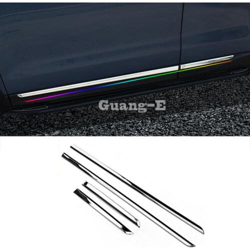 For Subaru Forester 2013 2014 2015 2016 2017 2018 Car Cover Detector ABS Chrome Side Door Body Trim Stick Strip Moulding 4pcs