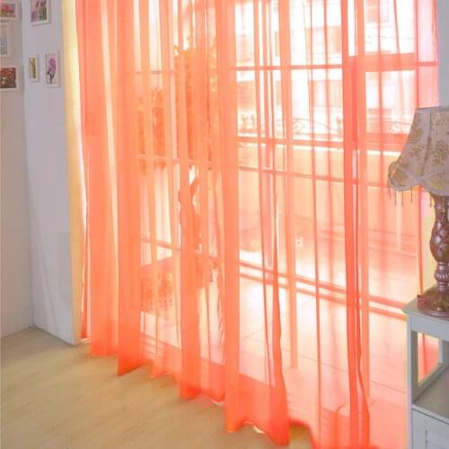 Ouneed Pure Color Tulle Door Window Curtain Modern Translucidus 100% brand new and high quality Orange Window Curtain Z30515