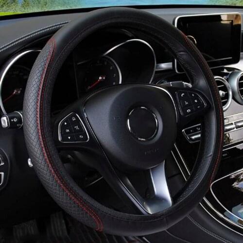 1pcs Car Auto Steering Wheel Cover Glove Microfiber Breathable Anti-slip 15''/38cm