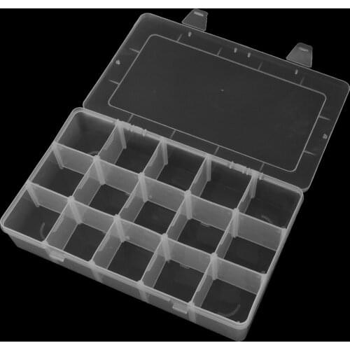 Clear Jewelry Crafts Organizer Storage Box (15 Grids) With Removable Dividers