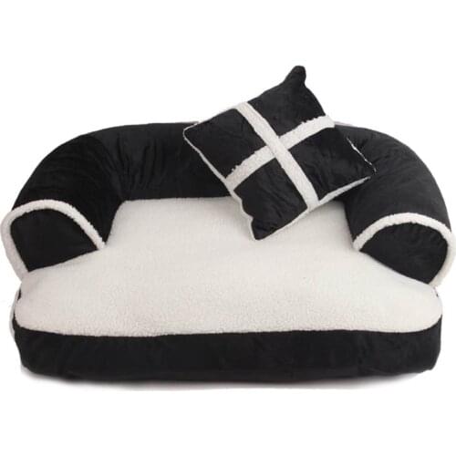 Luxury Comfortable Pet Sofa Warm Soft Velvet Large Dog Bed Puppy House Kennel Cozy Cat Nest Sleepping Mat Cushion Pet Bedding