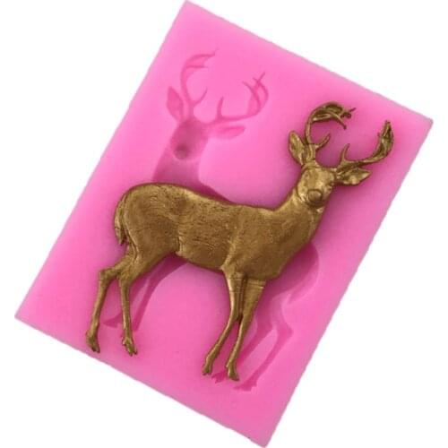 Christmas Deer Decoration Cookie Cutter Shape Food Grade Silicone Cake Mold Cake Tools