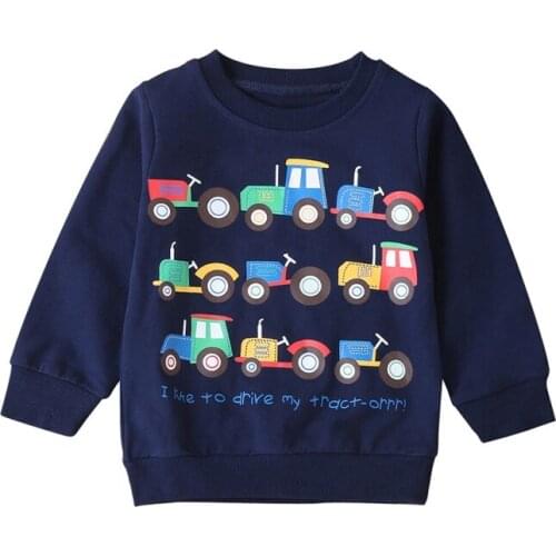 Cartoon Dinosaur Baby Boys Sweatshirts for Little Kids Hoodies Clothes 1-6Years Autumn Children Long Sleeve Shirts