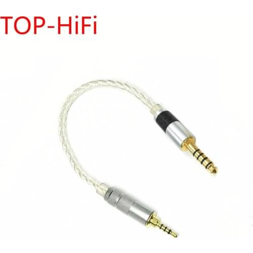 TOP-HiFi 2.5mm TRRS Balance Male to 4.4mm Balance Male 8 Croes Silver Plated audio Male to Male Aux Cord