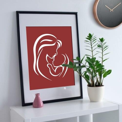Mother Child Stencil Design, Painting Template 30x30 Cm, Walls, Tiles, furniture For Easy and Practical Pattern Application