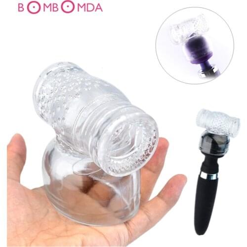Vibrators Caps Transparent Big AV Wand Vibrator Headgear Sex Toys Magic Wand Head Accessories Body Massage Clitoris Stimulation