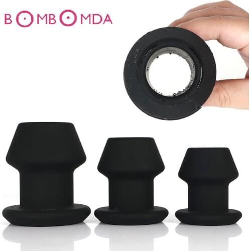 Adult Dildo Anal Plug Silicone Hollow Prostate Massager Anal Expanding Dilator Stimulator Anal Sex Toy For Women Men Sex Product