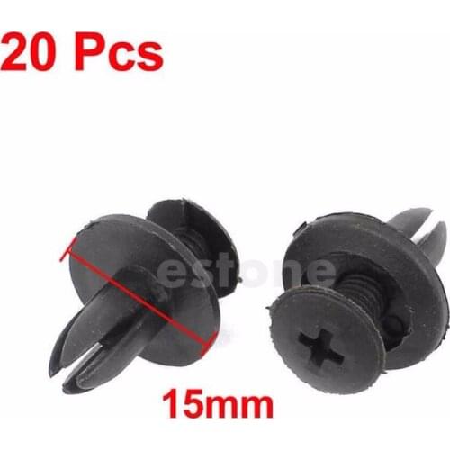 Hot Selling 20 Pcs Car Bumper Fender 6mm Hole Black Plastic Rivets Fasteners for Toyota New JUL24 for car accessories
