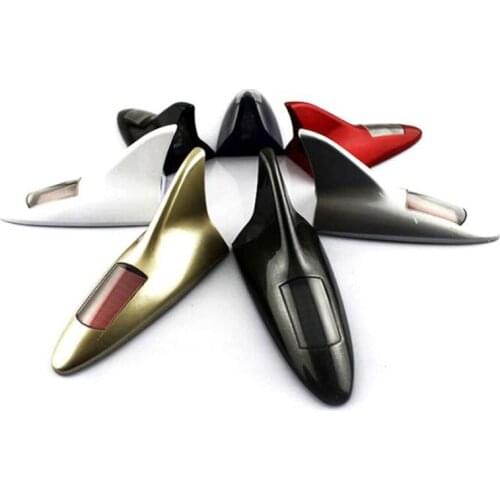 1PC Car Anti-Rear-End Replacement Antenna Universal Auto Roof Shark Fin Light Modified LED Flash Light Decorative Lamp