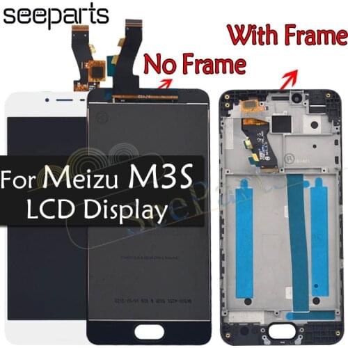 100% Tested For Meizu M3S LCD Display Touch Screen Digitizer Assembly With Frame Replacement For 5.0" MEIZU M3S Display