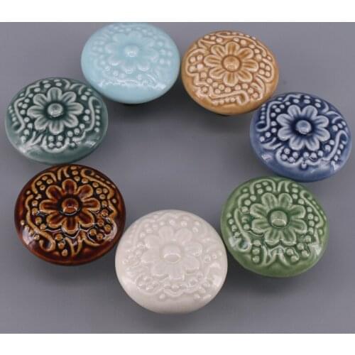 1xHandcrafted Ceramic Cupboard Door Handle Drawer Cabinet Desk Knob Furniture Hardware pulls