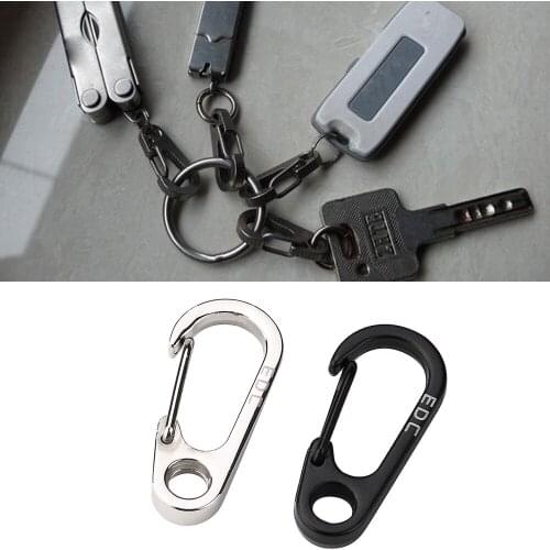 2 Pcs Spring Buckle Snap Alloy Nickel-free Plating Mini Key Ring Carabiner Bottle Hook Paracord Camping Accessories #W5