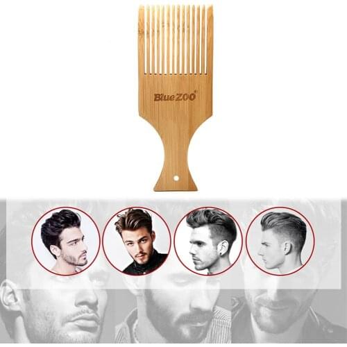 Anti-static Natural Bamboo Hair Pick Comb Scalp Massage Wide Tooth Detangling Combs Afro Lift Styling Accessories