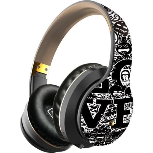 Wireless Headphones Bluetooth Graffiti Headphones With Microphone PC Mobile Phone Stereo HIFI Sound earphone support TF FM