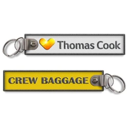 Thomas Cook Airlines Logo Crew Baggage Custom Embroidery Fabric Keychain