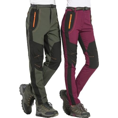 Thick Warm Soft Shell Cargo Pants Men Women Winter Casual Stretch Fleece Military Trousers 5XL Hiking Trekking Waterproof Pants