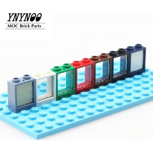 20Pcs/lot Windows and Doors Parts 60592 Window 1x2x2 Flat Front fit for 38320 Bars & 60601Glass Building Blocks City House Toys