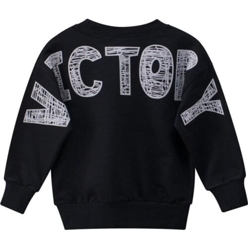 Spring Autumn New Kids Boys Fashion Long Sleeve Letters Print Cotton Sweatshirt Pullover Top Hoodies Dropshipping