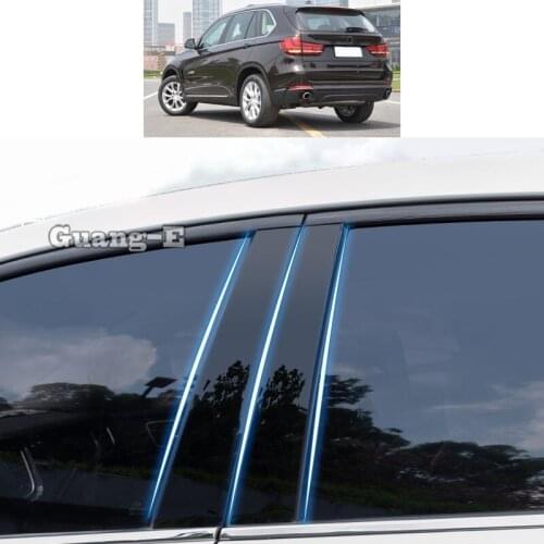 For Bmw X5 Xdrive 2009-2018 Car PC Material Pillar Post Cover Door Trim Window Piano Black Molding Sticker Plate Parts
