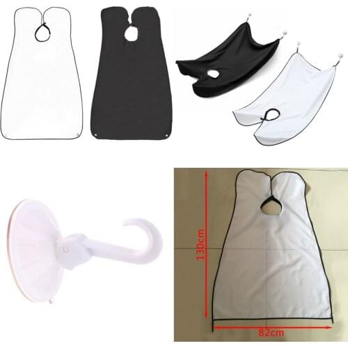Apron Beard Care Clean Gather Cloth Bib Facial Hair Dye Trimmings Shaving Apron Catcher Cape with Two Suction Cups