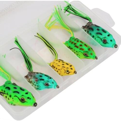 Goture Topwater Frog Lure Fishing Lure Set Kit 5.5cm/4.5cm/4cm Plastic Soft Lure with Lead For Bass Snakehead Fishing