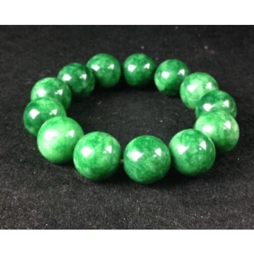 Fine Jewelry 16MM Round Bead Han Jade Gan qingCharm Bracelets Lucky Amulet Women Men Friendship Bangle