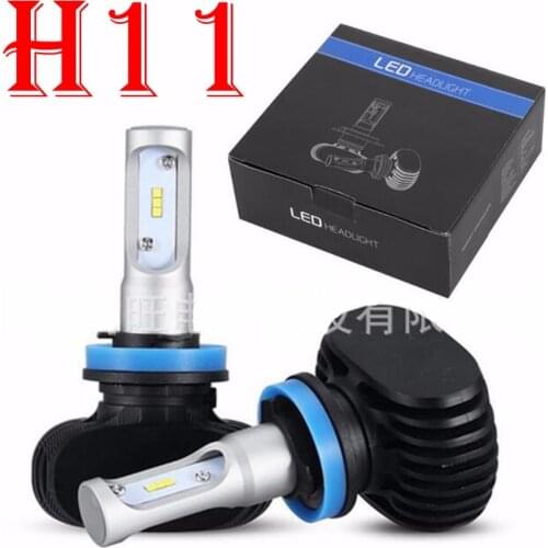 1 Set H8 H9 H11 S1 50W 8000LM LED Headlight Slim Conversion Kit Seoul CSP Y19 Chips Fanless All-in-one White 6K Front Lamps Bulb