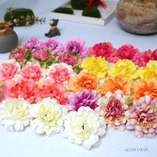 2 pieces Artificial chrysanthemum Daisy Silk flower Heads DIY Scrapbooking wedding Party decoration Garland dress hairband D63