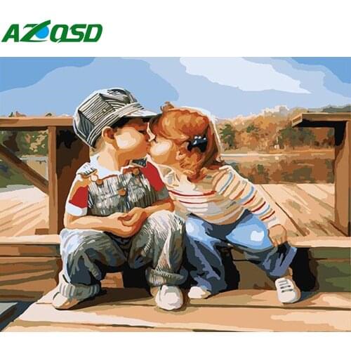 AZQSD Paint By Number Canvas Painting Kits Kids Unframe DIY Unframe Unique Gift Coloring By Numbers Portrait Home Decoration