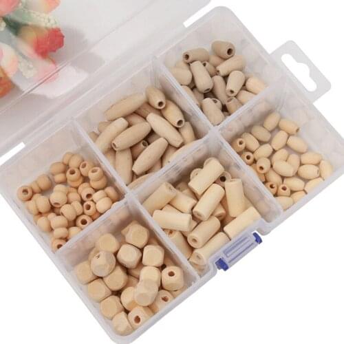 Natural Round Loose Wood Beads Jewelry Making Bracelet Necklace With Box for DIY Necklace Bracelet Jewelry Making Childrens Toy