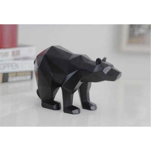 New Black Panther Sculpture Geometric Resin Leopard Statue animal Decor Gift Craft Ornament Accessories Furnishing Bear statues