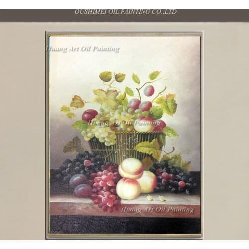 New Handmade Classical Oil Painting Wall Decor Fruit Bowl Art Still Peach Painting On Canvas Restaurant Decor Paintings