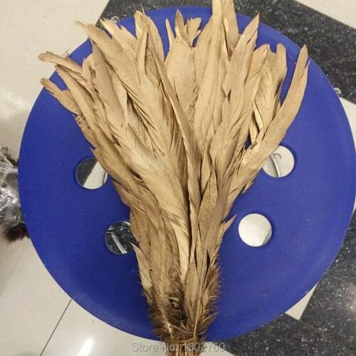 Wholesale 500pcs/lot 30-35cm/12-14 inch Golden yellow Rooster feather Cock Tail Feather Chicken feather Rooster tail feather