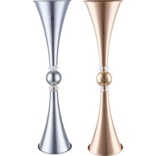 Wedding Iron Flowers Vases Candle Holders Road Lead Table Centerpiece Metal Stand Candlestick For Wedding Party Candelabra