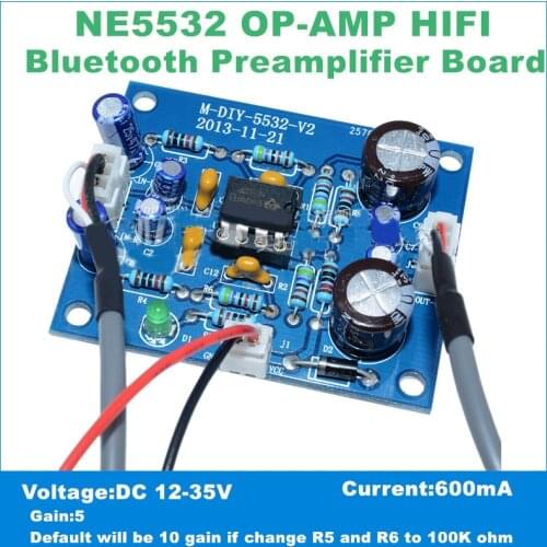 HIFI Speaker Preamplifier NE5532 OP-AMP Board Audio Amplifier Module Control Board Circuit Tone Plate 12-35V