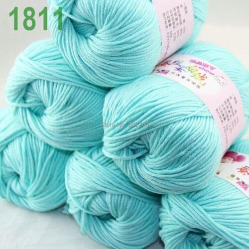 Sale Lot of 6 balls x 50g (147y) Cashmere Silk velvet Hand knitting Yarn Light Cyan 1811
