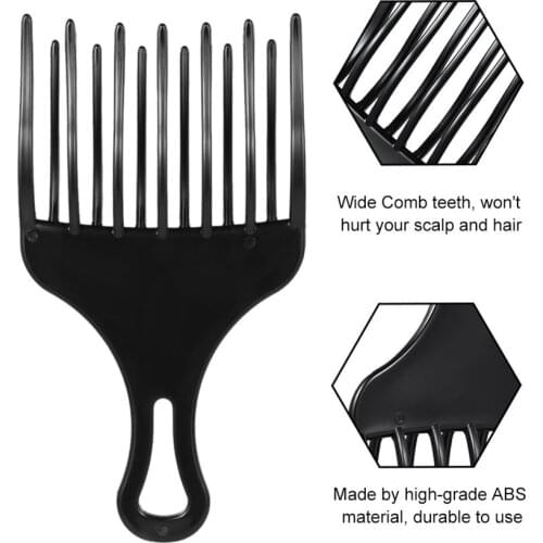 Pro Hairdressing Fork Comb Afro-comb Hair Styling Tools Wide Teeth Hairbrush Durable Hairstyle Pick Pull Combs Hair Care Tool