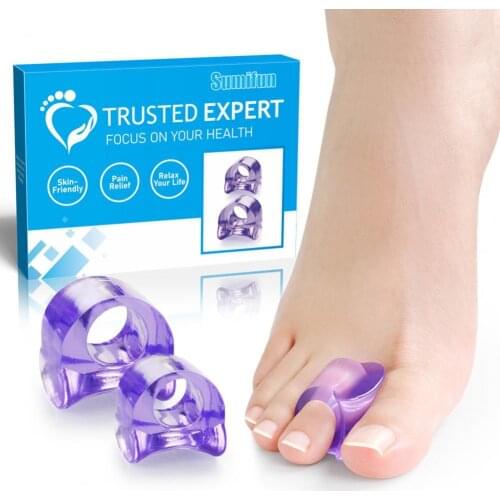 Sumifun One-Hole Toe Separator Soft Pain Relief Skin-Friendly Foot Pressure Relieving Thumb Corrector Feet Pads Relief Foot Pain
