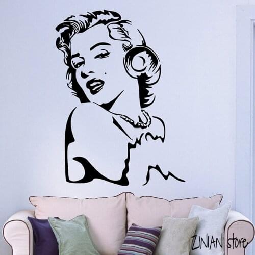Sexy Girl Wall Decals Beautiful Smiling Woman Wall Sticker For Teen Bedroom Removable Art Mural Home Decoration H082