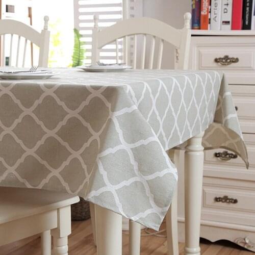 Modern Rectangular Tablecloth Geometry Rhombus Cotton Linen Table cloth Washable Tea Table Fabric for Christmas Banquet