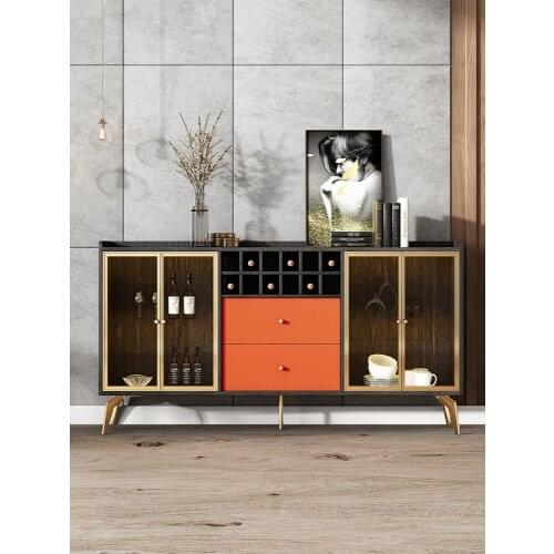 Light luxury side cabinet tea and wine cabinet side cabinet against the wall household locker microwave cabinet
