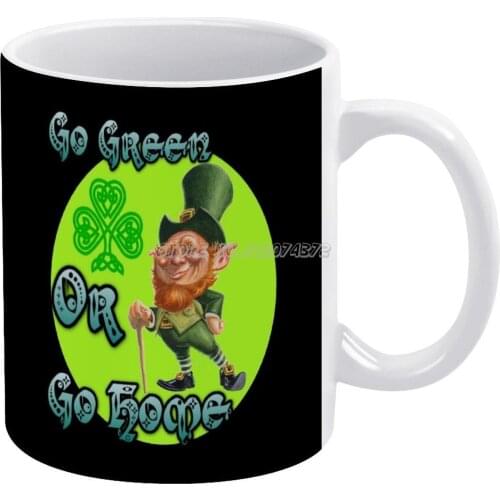 Funny Day Go Green Design! Coffee Mugs 330ml Creative Travel Mug and Cup Office Drinkware Mugs Tazza St Saint Day Irish Ireland