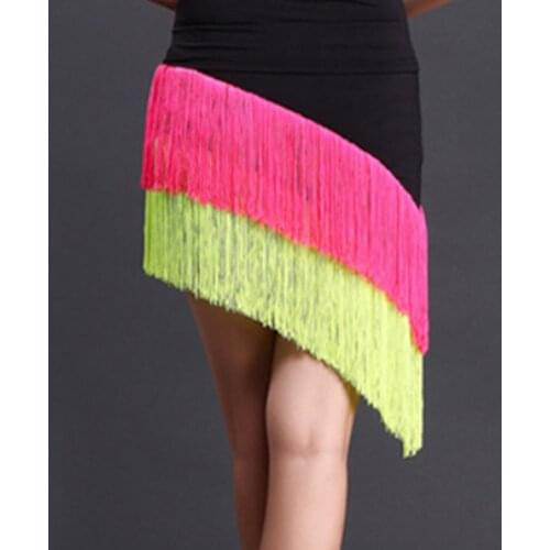 Women Latin Dancing Tassel Skirt Ballroom Jazz Chacha Tango Ballroom Dancewear Girls Elegant Stage Wear Performance