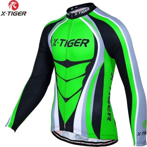 X-Tiger Pro Winter Fleece Cycling Jersey Long Sleeve MTB Bicycle Clothing Thermal Bike Wear Invierno Maillot Ropa Ciclismo