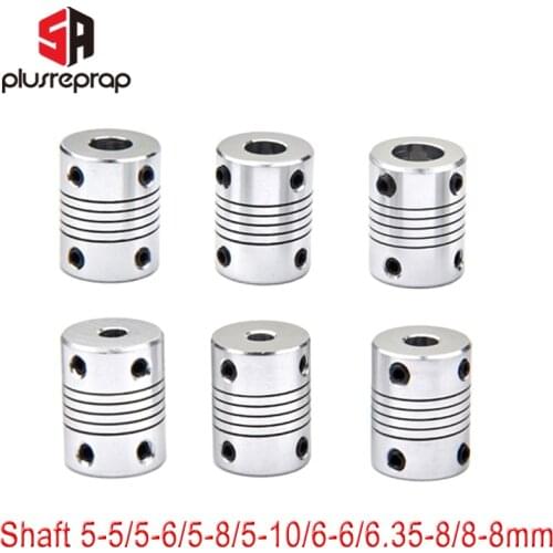1 PC Flexible Coupling Coupler Shaft 5mm 6mm 6.35mm 8mm 10mm Motor Jaw Shaft Coupler with 4 Setscrews Stepper Motor 3D Printer