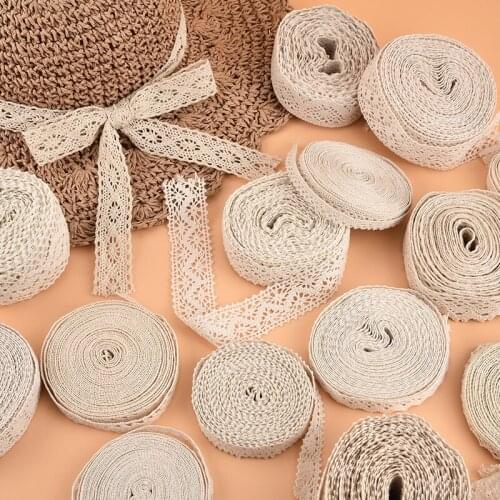 10 Meter Cotton Lace Webbing White Beige Black Hollow Lace Trims Home Textile Clothes Wrapping Ribbon Handmade Diy Accessories