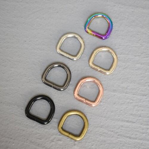 100 Pcs 15mm Metal Hand Bag Purse Strap Belt Dog Collar Chain Web O Dee D Ring Buckle Clasp DIY Heavy Duty High Quality 15-D