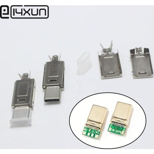2set 6P Type-C usb Male Plug with Mic Audio Music DIY Repairs USBC Parts for 3.5mm N1 V1N30 MMCX Headphone cable